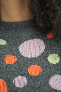 Pullover mit farbigen Kreisen (Vintage)