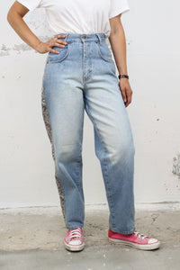 Mom-Jeans mit Bandana-Details (Vintage)