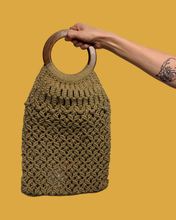 Laden Sie das Bild in den Galerie-Viewer, Vintage Makramee Tasche beige