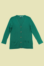 Laden Sie das Bild in den Galerie-Viewer, Grüner Vintage Cardigan