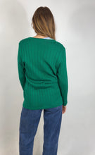 Laden Sie das Bild in den Galerie-Viewer, Grüner Vintage Cardigan