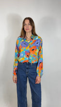 Laden Sie das Bild in den Galerie-Viewer, Vintage Blumenbluse farbig