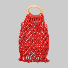 Laden Sie das Bild in den Galerie-Viewer, Vintage Makramee Tasche rot