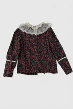 Laden Sie das Bild in den Galerie-Viewer, Vintage Blumenbluse mit Spitzenkragen