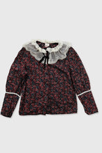 Laden Sie das Bild in den Galerie-Viewer, Vintage Blumenbluse mit Spitzenkragen