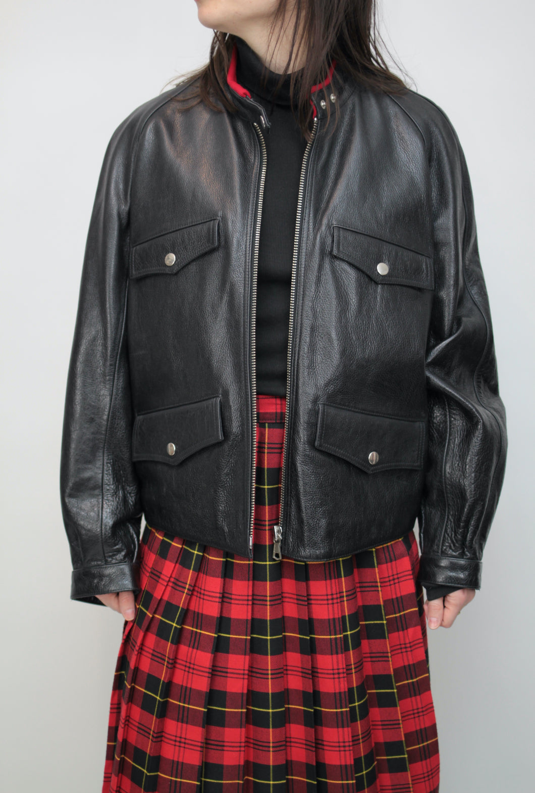Oversize Lederjacke