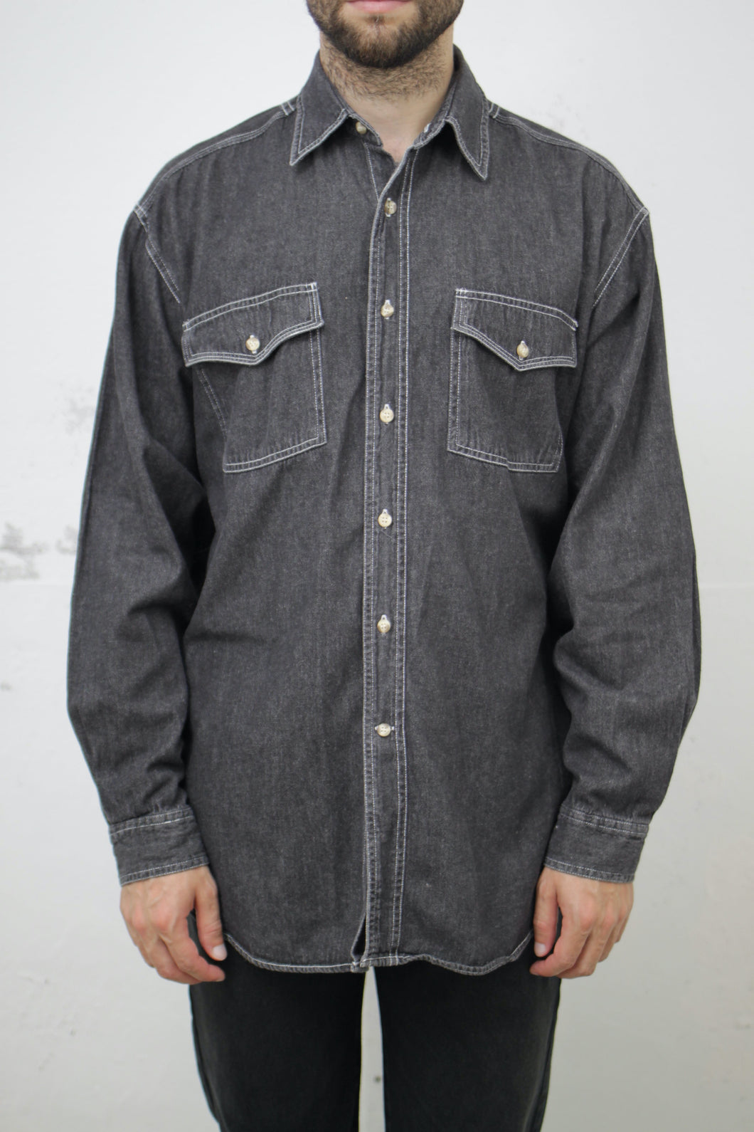 Jeanshemd grau (Vintage)