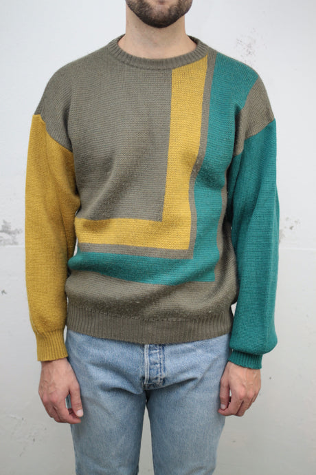 Colour-block Strickpullover (Vintage)