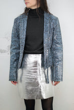 Laden Sie das Bild in den Galerie-Viewer, ♥︎ Blaue Schlangenmuster Lederjacke