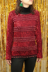 Pailletten-Perlen Pullover (Vintage)