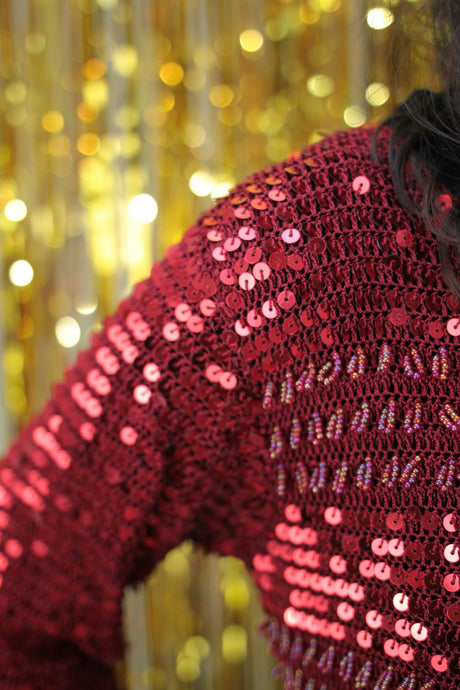 Pailletten-Perlen Pullover (Vintage)