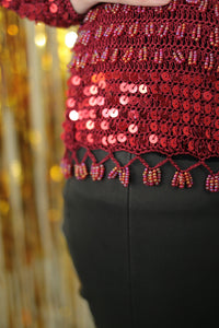 Pailletten-Perlen Pullover (Vintage)