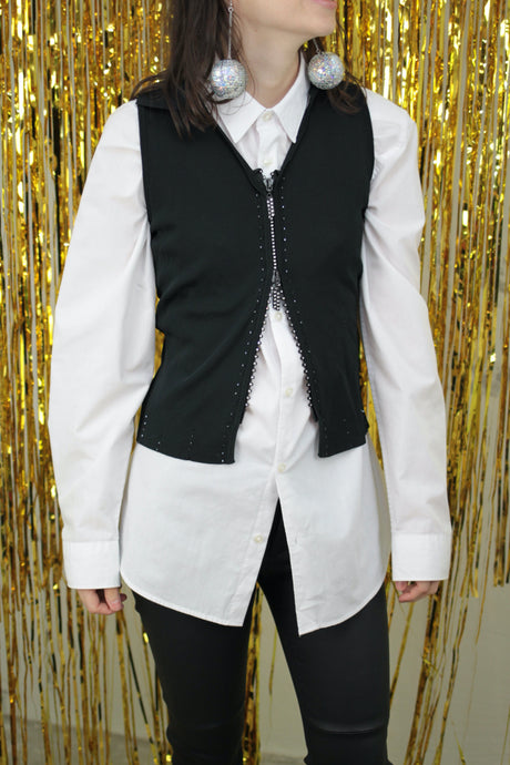 Strass-Reissverschluss Top