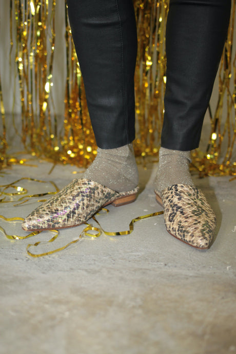 Leder Schlangen-Mules
