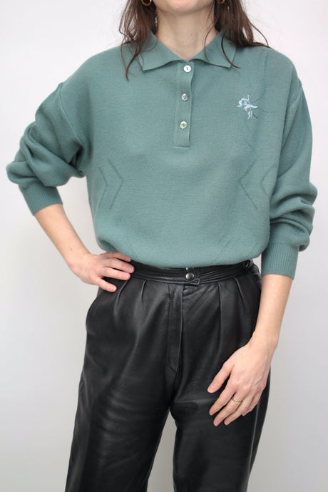 Polo-Strickpullover (Vintage)
