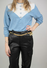 Laden Sie das Bild in den Galerie-Viewer, Blau-weisser 80er Pullover (Vintage)