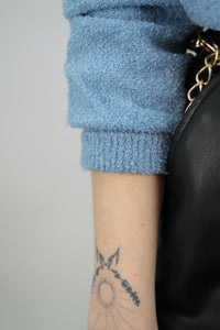 Blau-weisser 80er Pullover (Vintage)