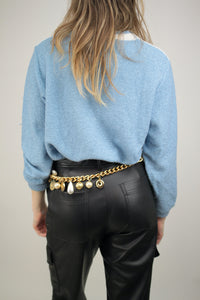 Blau-weisser 80er Pullover (Vintage)
