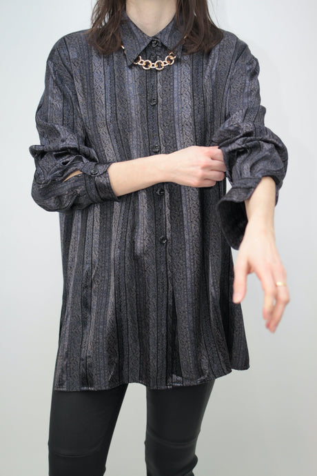 Paisley Satin-Bluse (Vintage)