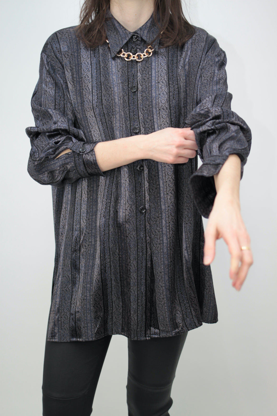 Paisley Satin-Bluse (Vintage)