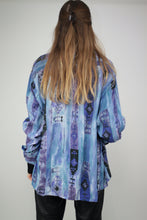 Laden Sie das Bild in den Galerie-Viewer, 90er Bluse blau (Vintage)