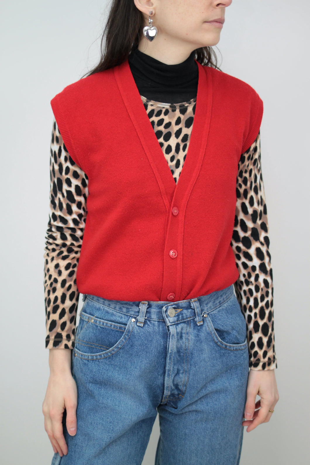 Rote Strickweste (Vintage)
