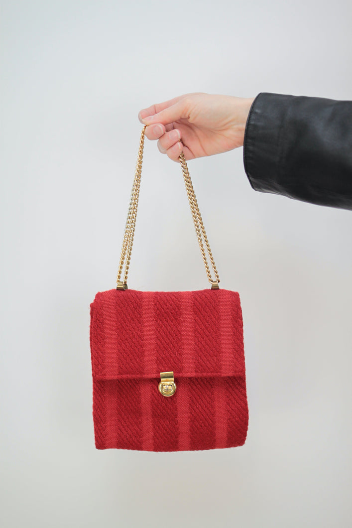 Stofftasche mit Goldkette (Vintage)