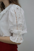 Laden Sie das Bild in den Galerie-Viewer, Weisse Bluse mit Puff-Ärmel (Vintage)
