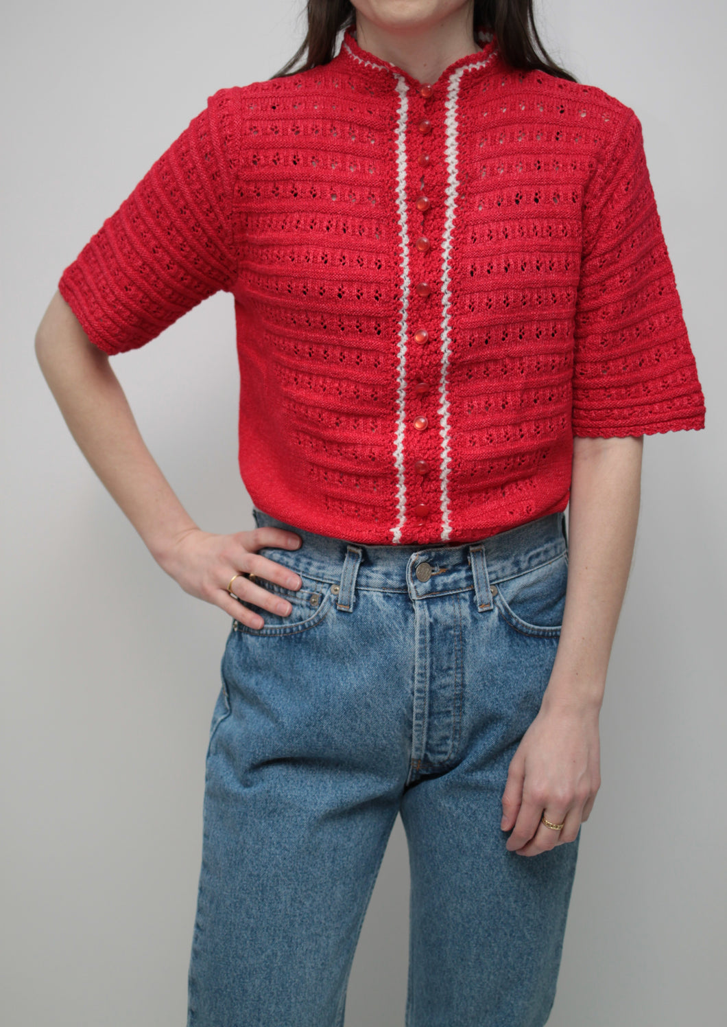 Rotes Stricktop (Vintage)