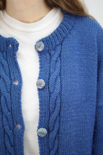 Laden Sie das Bild in den Galerie-Viewer, Blauer Cardigan (Vintage)