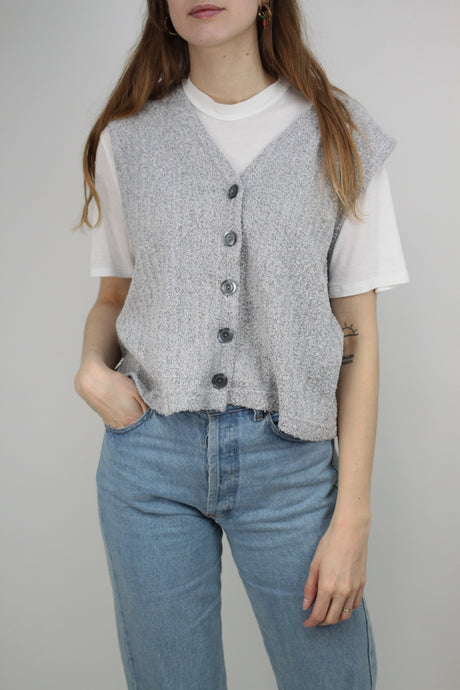 Graue Strickweste (Vintage)