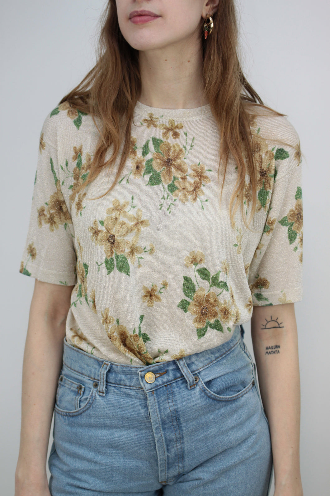 Glitzer Blumentop (Vintage)