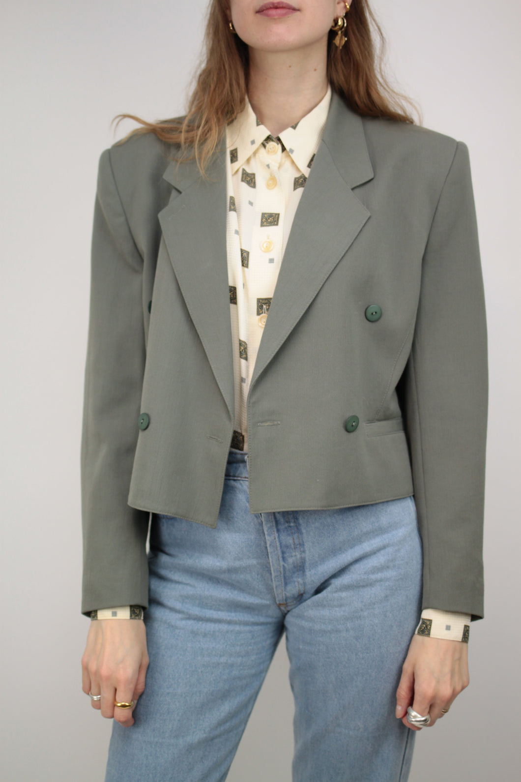 Crop Blazer khaki (Vintage)