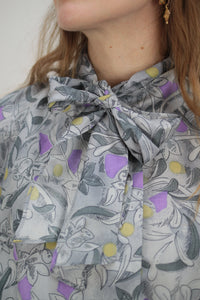 Gemusterte Seidenbluse (Vintage)