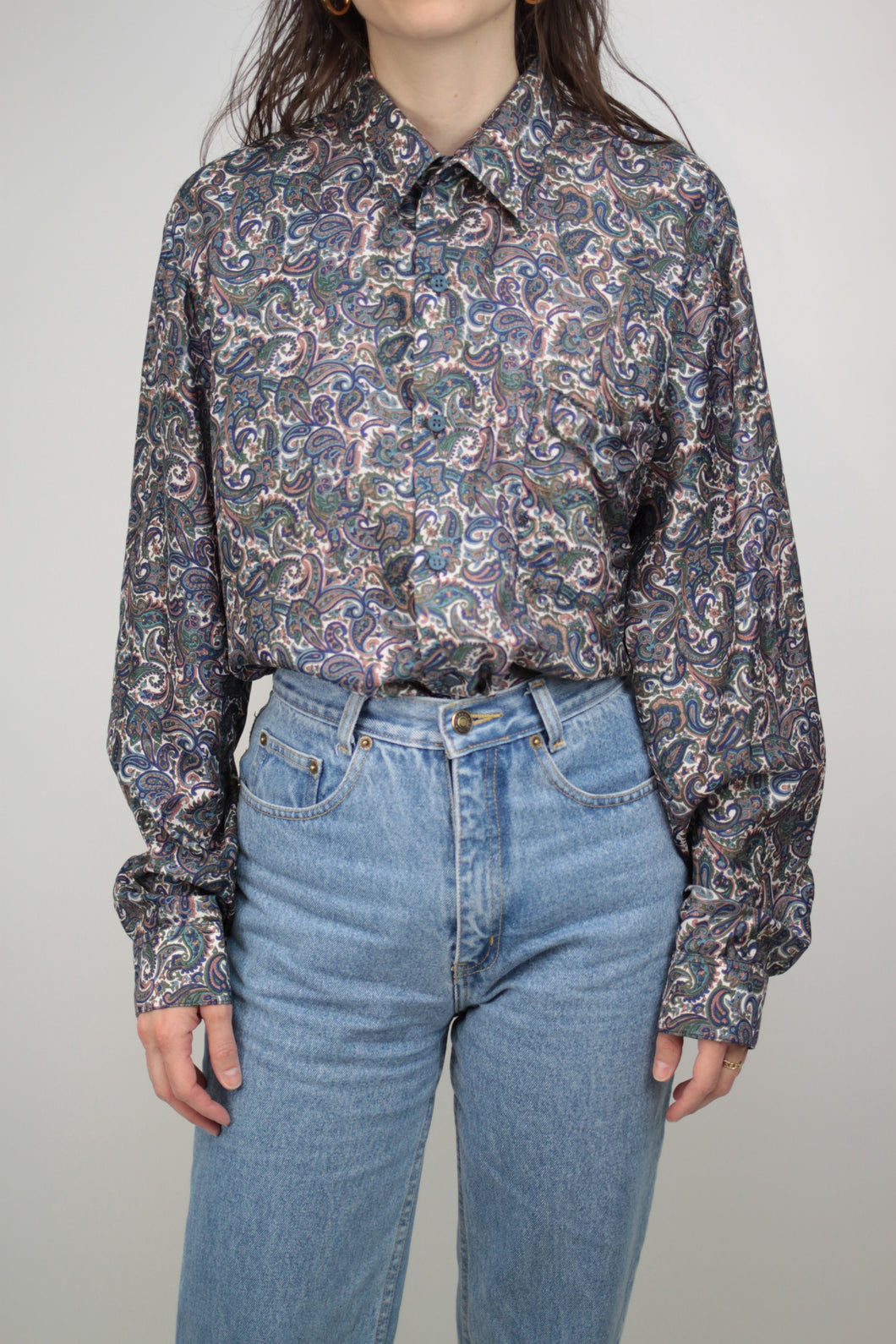 Seiden Paisley Hemd (Vintage)