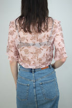 Laden Sie das Bild in den Galerie-Viewer, Kurzärmelig Blumenbluse (Vintage)