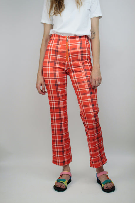 Karierte Hose mit Schlag