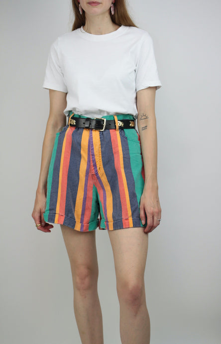 90s gestreifte Shorts