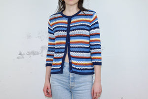 🙂 Blau gestreifter Cardigan