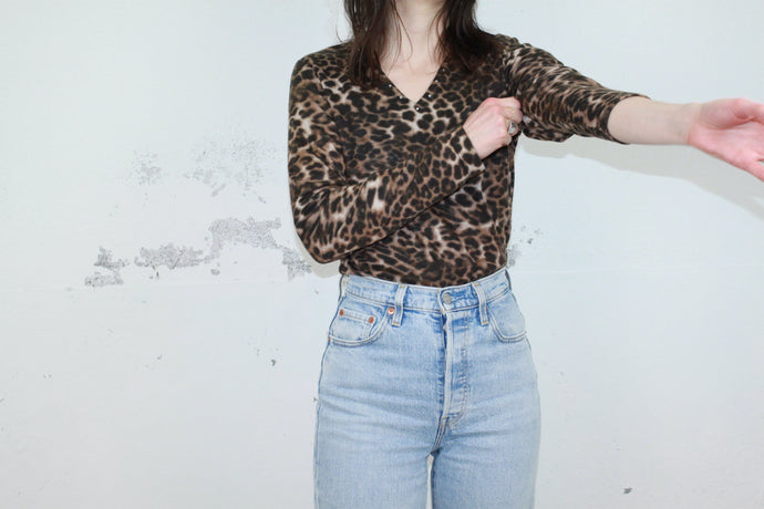 Vintage Leo-Top mit Strass