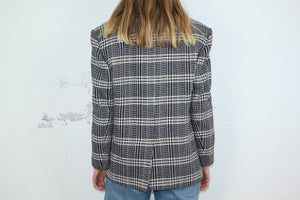 Karierter Blazer mit Schulterpolster