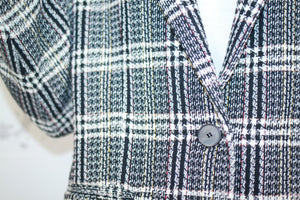 Karierter Blazer mit Schulterpolster