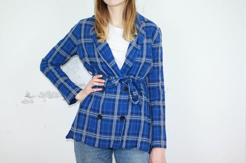 🙂 Karierter Blazer blau