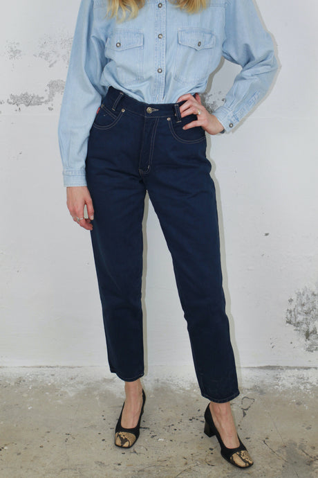 Mom-Jeans dunkelblau (Vintage)