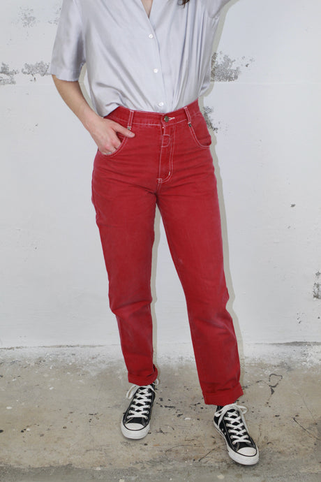 Rote Mom-Jeans (Vintage)