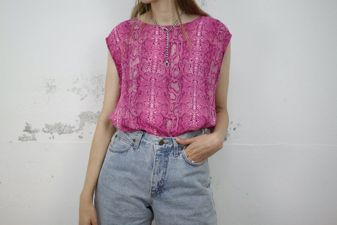 Vintage Schlangentop pink