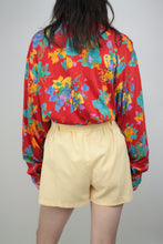 Laden Sie das Bild in den Galerie-Viewer, Rote Jersey Bluse (Vintage)