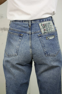 90s Mom-Jeans bestickt (Vintage)