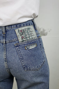 90s Mom-Jeans bestickt (Vintage)