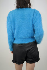 Angora-Perlen-Strickpullover (Vintage)